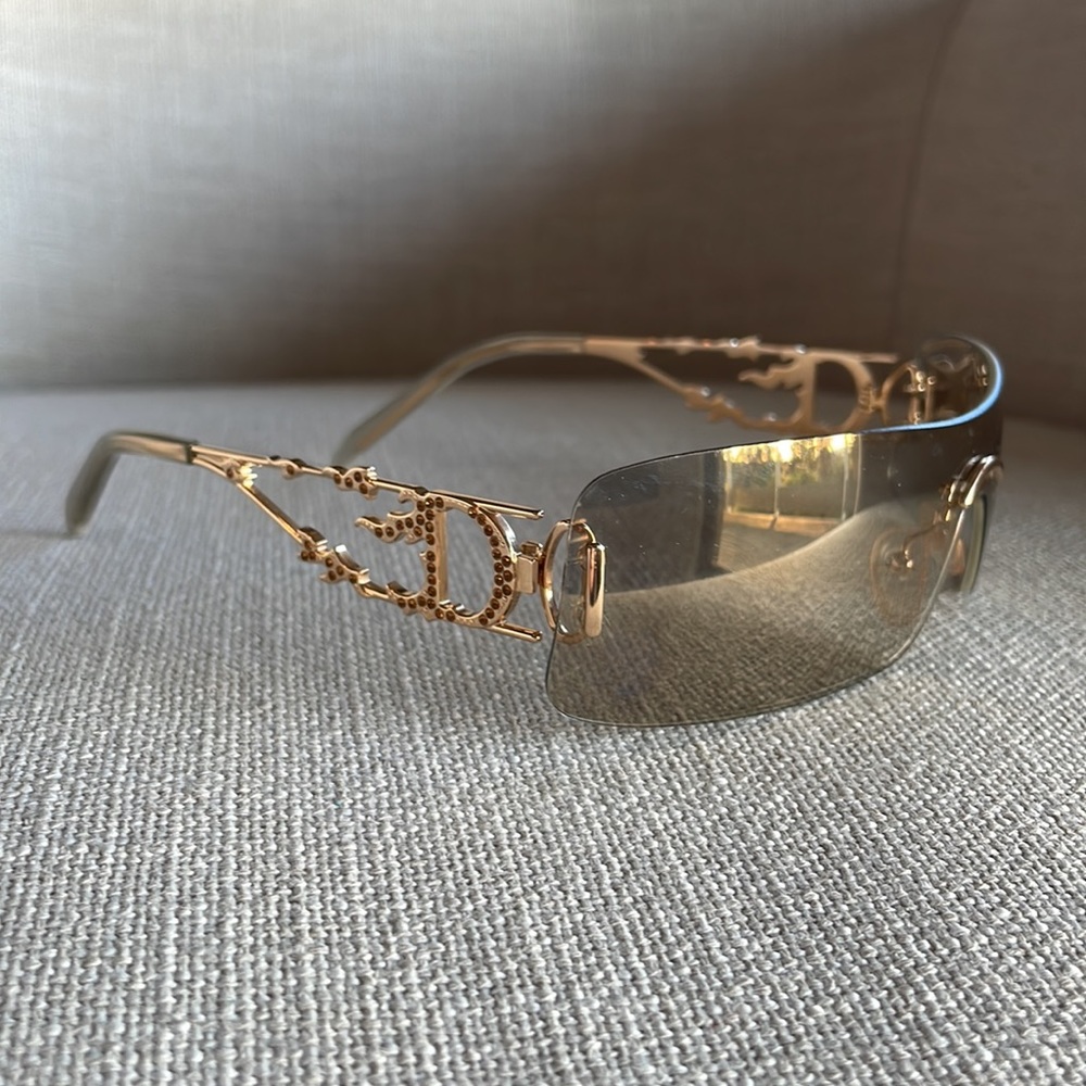 Vintage Rare Christian Dior Fire Wrap Galliano Era Sunglasses Y2K with C…